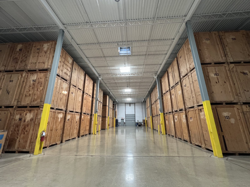 warehouse features polished, sealed concrete